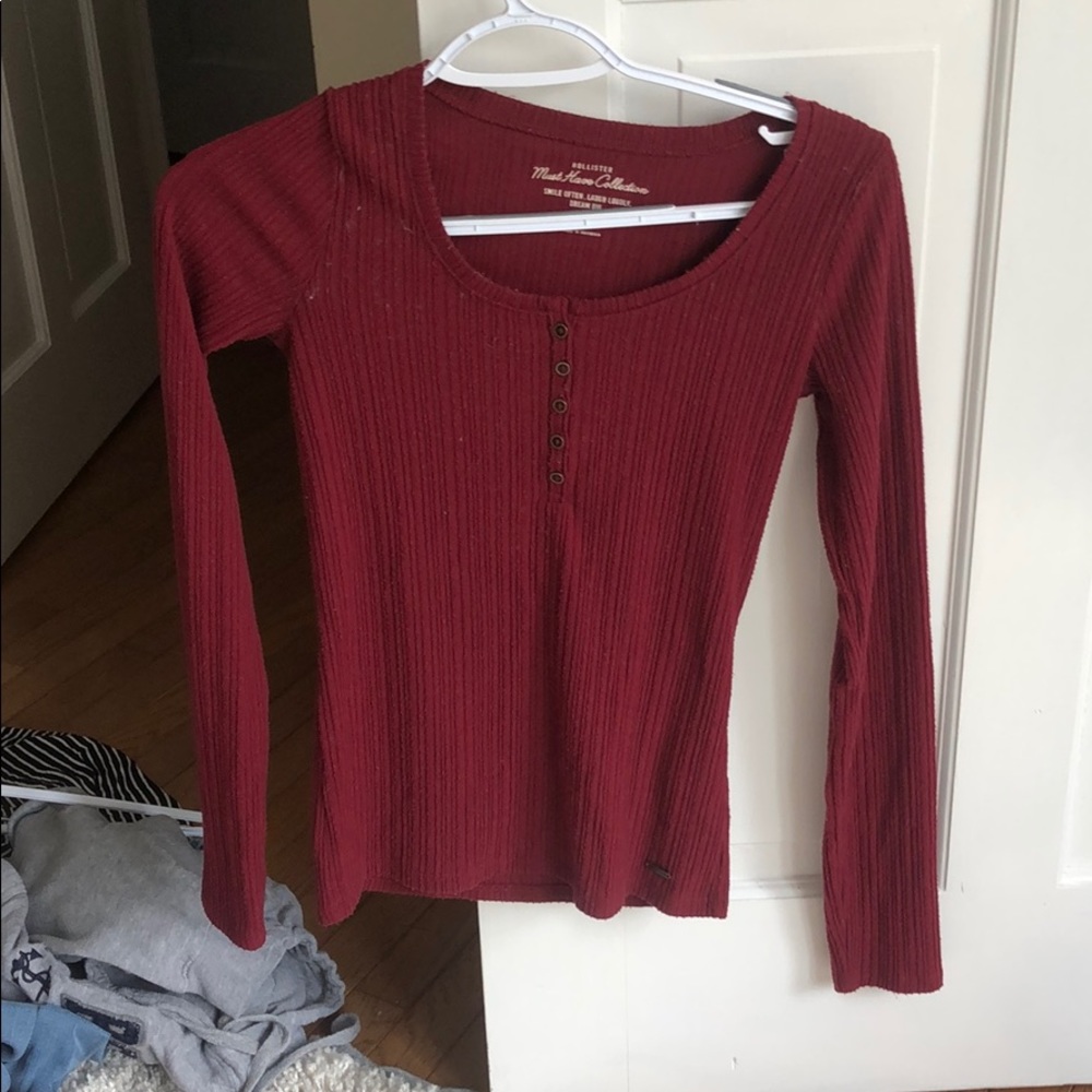Hollister quarter button up long sleeve